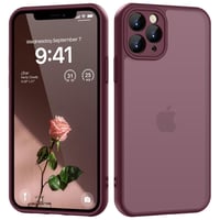 HGH kryt na iPhone 11 Pro, kompletná ochrana fotoaparátu, nárazuvzdorný, odolný proti poškriabaniu, matný priesvitný zadný kryt, tmavočervený, 5,8-palcový 1