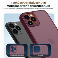 HGH kryt na iPhone 11 Pro, kompletná ochrana fotoaparátu, nárazuvzdorný, odolný proti poškriabaniu, matný priesvitný zadný kryt, tmavočervený, 5,8-palcový 3