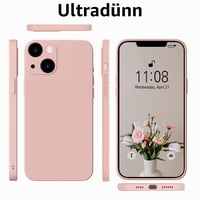 HGH silikónový kryt na iPhone 13 s remienkom na krk, ružový, s výstelkou z mikrovlákna, odolný voči poškriabaniu, tenká ochrana celého telefónu, 6,1 palca 7