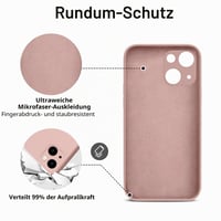 HGH silikónový kryt na iPhone 13 s remienkom na krk, ružový, s výstelkou z mikrovlákna, odolný voči poškriabaniu, tenká ochrana celého telefónu, 6,1 palca 4