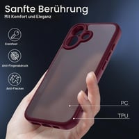 Husă HGH pentru iPhone 16 Plus, carcasă de protecție de culoare roșu închis 4