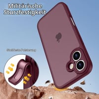 Husă HGH pentru iPhone 16 Plus, carcasă de protecție de culoare roșu închis 6