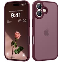 Husă HGH pentru iPhone 16 Plus, carcasă de protecție de culoare roșu închis 1