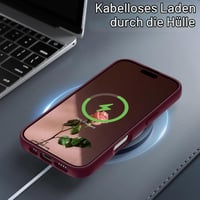 Husă HGH pentru iPhone 16 Plus, carcasă de protecție de culoare roșu închis 5