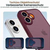 Husă HGH pentru iPhone 16 Plus, carcasă de protecție de culoare roșu închis 3