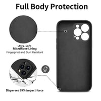 Silikónový kryt HGH pre iPhone 16 Pro s remienkom na krk, tenká celoplošná ochrana s podšívkou z mikrovlákna, ochranné puzdro odolné proti poškriabaniu, 6,3 palca, čierny 4