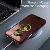 HGH iPhone 17 Pro ütésálló tok teljes kameravédelemmel, matt áttetsző hátlap - sötétvörös 6