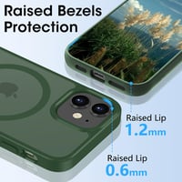 Husă magnetică HGH pentru iPhone 12 Mini, compatibilă MagSafe, culoare verde închis 5