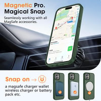 Husă magnetică HGH pentru iPhone 12 Mini, compatibilă MagSafe, culoare verde închis 4