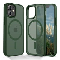 Husă magnetică HGH pentru iPhone 12 Mini, compatibilă MagSafe, culoare verde închis 7
