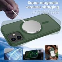 Husă magnetică HGH pentru iPhone 12 Mini, compatibilă MagSafe, culoare verde închis 3