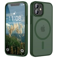 Husă magnetică HGH pentru iPhone 12 Mini, compatibilă MagSafe, culoare verde închis 1