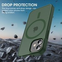 Husă magnetică HGH pentru iPhone 12 Mini, compatibilă MagSafe, culoare verde închis 6