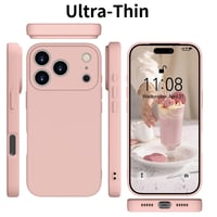 Silikónový kryt HGH pre iPhone 17 Pro Max s popruhom na krk – ružový 6