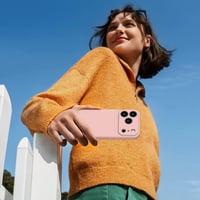 Silikónový kryt HGH pre iPhone 17 Pro Max s popruhom na krk – ružový 7