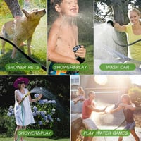HGLCM Bővíthető Kerti Locsolótömlő 8-Funkciós Szórópisztollyal - 15m Zöld Flexibilis Magic Hose, Szivárgásmentes, Könnyű Tárolás 7