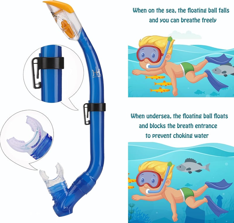 HH HHAO SPORT gyerek snorkel szett 180° panoráma búvármaszk és úszóuszony