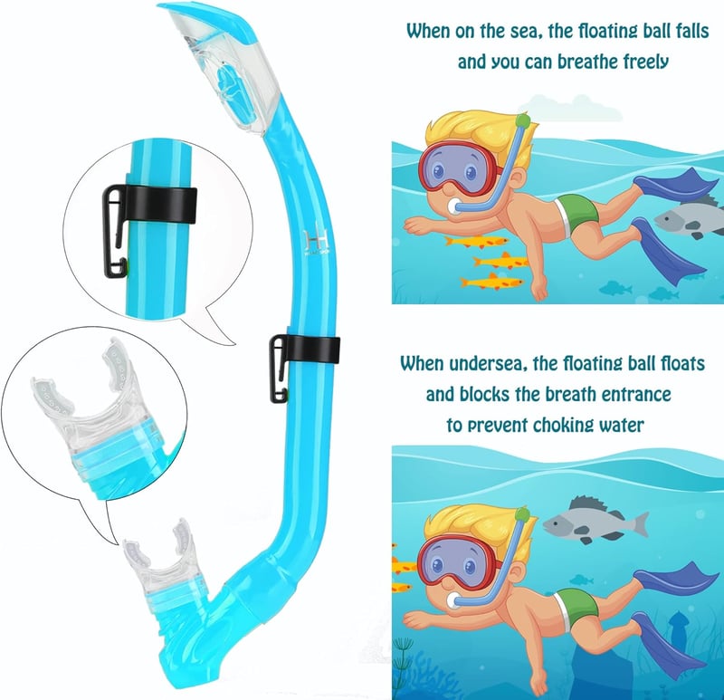 HH HHAO SPORT gyerek snorkel szett 180° panoráma búvármaszk és úszóuszony
