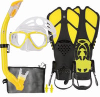 HH HHAO Sport gyerek snorkel szett uszonnyal, 180° panorámamaszk - M-es méret 1