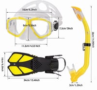 HH HHAO Sport gyerek snorkel szett uszonnyal, 180° panorámamaszk - M-es méret 7