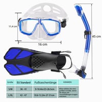 Set Snorkeling HH HHAO pentru Adulți cu Labe de Înot, Labe Scurte Reglabile, Mască de Scufundări, Tub de Snorkel Dry Top și Geantă, Dimensiune de Călătorie 8