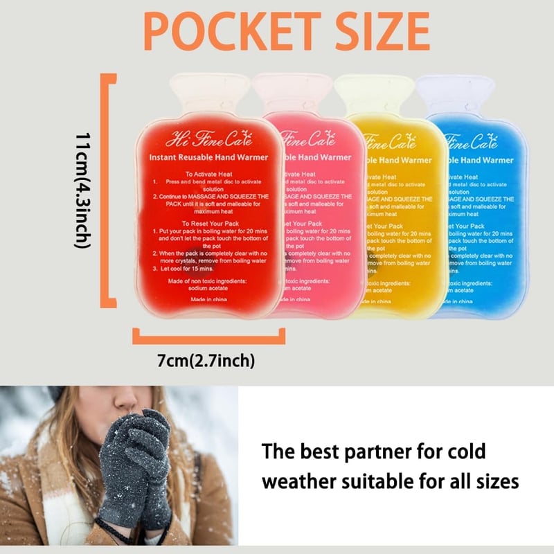 Pachet termic cu activare prin clic HI FINE CARE, încălzitor de mâini pentru sporturi de iarnă, drumeții și schi