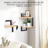 hi-home 2 db Rusztikus Fa Sarokpolc Gyerekszoba Fürdőszoba Nappali Konyha Barna 5