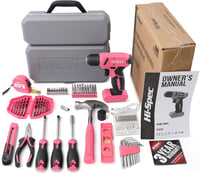 Hi-Spec 8V Akkus Fúró Szerszámkészlet Otthoni Javításhoz - 58-tlg, Pink-58 Pieces 7