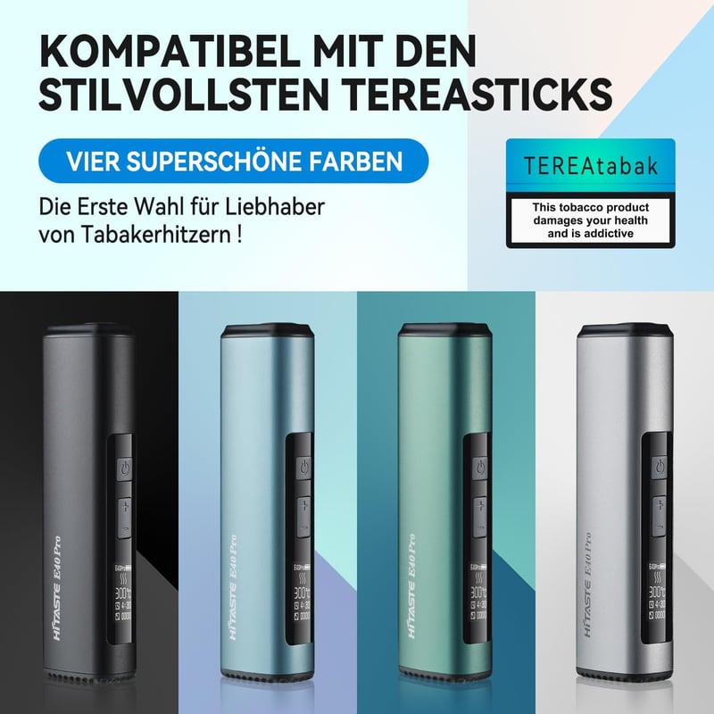 HI TASTE E40 Pro Dohányhevítő IQOS Iluma Terea Kompatibilis, 3200 mAh Akkumulátor, Szárító Funkció, OLED Kijelző, Fém Fekete Dizájn