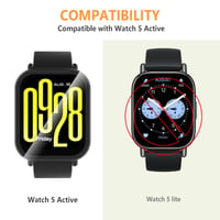 Hianjoo 5-dielna sada: Ochranné puzdro a tvrdené sklo na displej pre inteligentné hodinky Xiaomi Redmi Watch 5 Active, PC kryt, priehľadná, čierna, biela, ružová, zelená 2