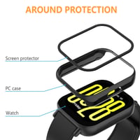 Hianjoo 5-dielna sada: Ochranné puzdro a tvrdené sklo na displej pre inteligentné hodinky Xiaomi Redmi Watch 5 Active, PC kryt, priehľadná, čierna, biela, ružová, zelená 3