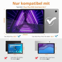 Hianjoo Puzdro pre Lenovo Tab M10 FHD Plus 10.3 TB-X606F, ultra tenké ochranné puzdro z PU kože so stojanom, čierne 2