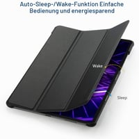 Hianjoo Puzdro pre Lenovo Tab M10 FHD Plus 10.3 TB-X606F, ultra tenké ochranné puzdro z PU kože so stojanom, čierne 5