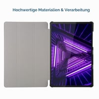 Hianjoo Puzdro pre Lenovo Tab M10 FHD Plus 10.3 TB-X606F, ultra tenké ochranné puzdro z PU kože so stojanom, čierne 6