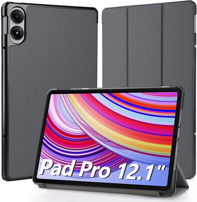 Hianjoo Ultra Slim PU védőtok állvánnyal Xiaomi Redmi Pad Pro / Poco Pad 12.1" - szürke