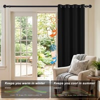 Dekoratív zatemňovacie závesy s krúžkami, 2 ks, čierne nepriehľadné termozávesy, 117x137 cm (Š x V), mäkké závesy do spálne a obývačky 2
