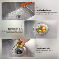 Hibbent Mosogató Dugó és Szűrő Szett, Rozsdamentes Acél Konyhai Lefolyó Dugó, Eltömődés és Szagmentes Védelem 6
