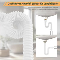 Hibbent Rugalmas Lefolyócső Acélhuzal Erősítéssel, G1 1/4" és G1 1/2" Csatlakozáshoz, Szagcsapda Konyha és Fürdőszoba 5
