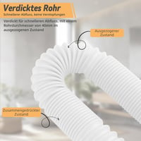 Hibbent Rugalmas Lefolyócső Acélhuzal Erősítéssel, G1 1/4" és G1 1/2" Csatlakozáshoz, Szagcsapda Konyha és Fürdőszoba 2
