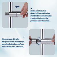 Hibbent Univerzális Zuhanyfej Tartó Állítható Síncsatlakozóval Krómozott ABS 4