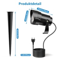 HIBOITEC 12W vonkajšie záhradné bodové svietidlo, 4 ks vodotesných LED svetiel s bodcom do zeme a 1,5 m káblom, 2700K teplá biela, záhradné osvetlenie pre dvor, chodník a terasu 6