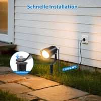 HIBOITEC 12W vonkajšie záhradné bodové svietidlo, 4 ks vodotesných LED svetiel s bodcom do zeme a 1,5 m káblom, 2700K teplá biela, záhradné osvetlenie pre dvor, chodník a terasu 5
