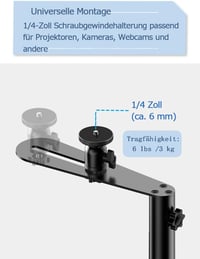 HIBORI 360° Forgó Projektor Állvány Állítható Magassággal L-alakú Rejtett Talp 6