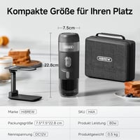 HIBREW H4A 3 az 1-ben Hordozható Kávéfőző Autóba, 12V Eszpresszó Készítő Nes* Kapszulához, DG* és Őrölt Kávéhoz, 60ml, Kempingezéshez, Utazá 8