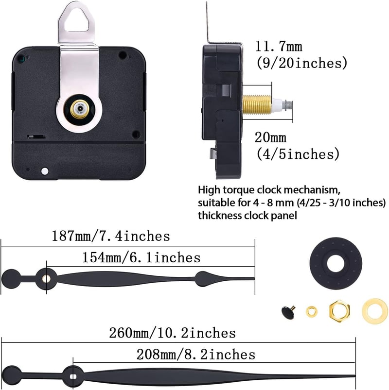 HICARER Magas Nyomatékú Kvarcóra Mozgás 208mm Lapát Mutatóval