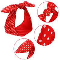 HICARER Piros Fehér Pöttyös Bandana Fejkendő Retro Hajdísz Nőknek és Lányoknak 3
