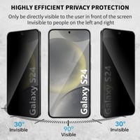 Ochranné tvrdené sklo na displej HidWee pre Samsung Galaxy S24 5G, 2 ks, 9H Anti-Spy ochrana súkromia, kompatibilné s čítačkou odtlačkov prstov 2