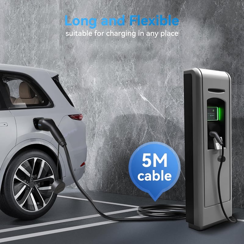 HiEVcar Type 2 elektromos autó töltőkábel 11 kW 3 fázis 16A 5m
