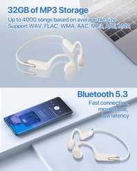 HIFI WALKER T10 Air Bluetooth 5.3 Csontvezetéses Fülhallgató IPX8 Vízálló Úszáshoz 5