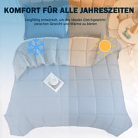HIG set posteljine od 4 dijela – 2x prošiveni poplun 135x200 cm i 2x jastučnica 80x80 cm, OEKO-TEX, alternativno punjenje 1300 g, plava 2